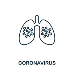 Coronavirus icon. Simple line element Coronavirus symbol for templates, web design and infographics