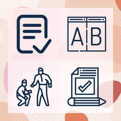 Simple set of assay related lineal icons