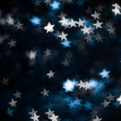 Festive blurry background with a figured bokeh