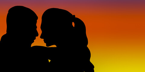 silhouette of a couple, valentines day 2023 couples