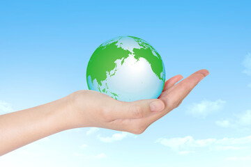 地球 エコ 手 空