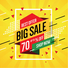 Banner Big Sale Promotion Background Vector Image