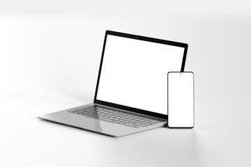 Isolated Devices Mockup - 3d rendering. - 412445780