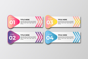 Business data visualization Template. Infographic design element steps , option, process, timeline. gradient colorful graphic elements for process, presentation, layout, banner, infograph.