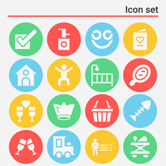 16 pack of particular  filled web icons set