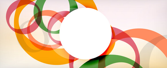 Ring geometric shapes, o letter repetition wallpaper. Abstract background for business or technology presentations, internet posters or web brochure covers