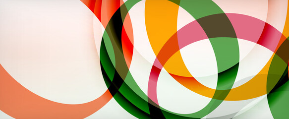 Obraz premium Ring geometric shapes, o letter repetition wallpaper. Abstract background for business or technology presentations, internet posters or web brochure covers