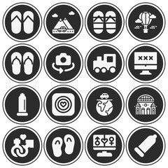 16 pack of turn on  filled web icons set
