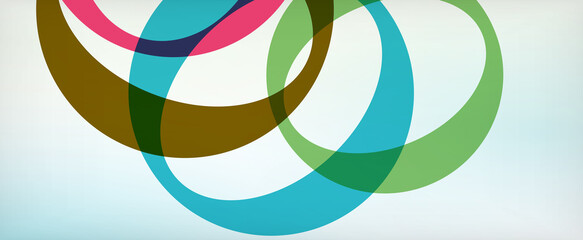 Ring geometric shapes, o letter repetition wallpaper. Abstract background for business or technology presentations, internet posters or web brochure covers