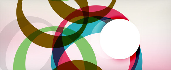 Obraz premium Ring geometric shapes, o letter repetition wallpaper. Abstract background for business or technology presentations, internet posters or web brochure covers