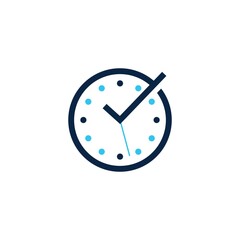 time check clock logo vector icon illustration