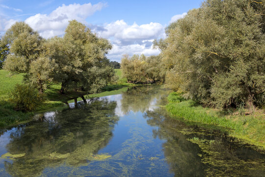 View of the river Aland in Saxony-Anhalt. The Aland flows into the Elbe.