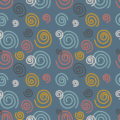 Vector pattern. Background with abstract hand-drawn stripes, spiral