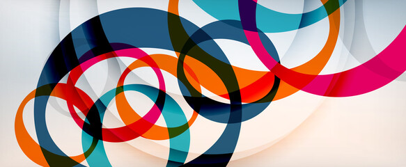 Ring geometric shapes, o letter repetition wallpaper. Abstract background for business or technology presentations, internet posters or web brochure covers