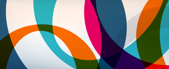 Obraz premium Ring geometric shapes, o letter repetition wallpaper. Abstract background for business or technology presentations, internet posters or web brochure covers