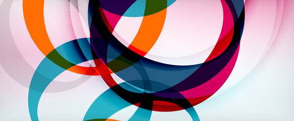 Ring geometric shapes, o letter repetition wallpaper. Abstract background for business or technology presentations, internet posters or web brochure covers