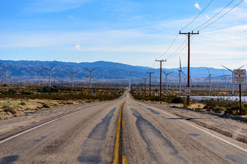 Long straight road at California, USA.