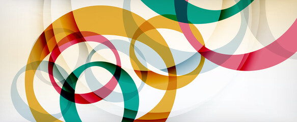 Ring geometric shapes, o letter repetition wallpaper. Abstract background for business or technology presentations, internet posters or web brochure covers