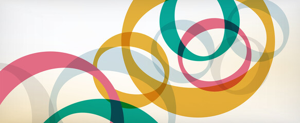 Ring geometric shapes, o letter repetition wallpaper. Abstract background for business or technology presentations, internet posters or web brochure covers