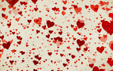 hearts on old paper texture