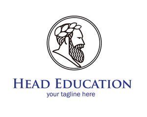roman egypt greece head simple education logo