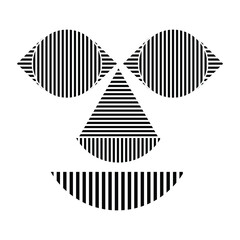 Surreal face. Art style . Vector illustration .