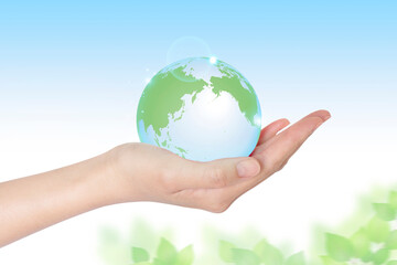 地球 エコ あたたかい手