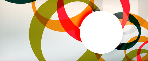 Ring geometric shapes, o letter repetition wallpaper. Abstract background for business or technology presentations, internet posters or web brochure covers