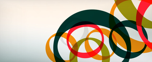 Obraz premium Ring geometric shapes, o letter repetition wallpaper. Abstract background for business or technology presentations, internet posters or web brochure covers