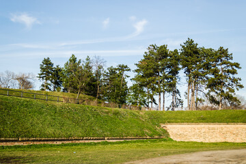Fototapeta na wymiar The walls that surround the Petrovaradin fortress. Novi Sad, Serbia 