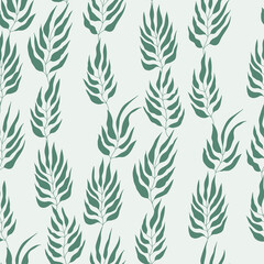 Floral seamless with hand drawn color leaves. Cute spring background. Tropic green branches.Modern floral compositions. Fashion vector stock illustration for wallpaper, posters, card, fabric, textile