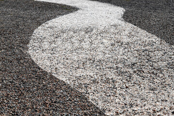 White Gravel Path
in the park. Creating a garden road