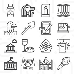 16 pack of civilization  lineal web icons set