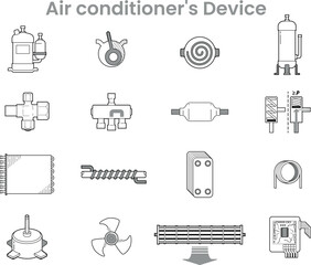 Sets icon air conditioner's device