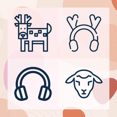 Simple set of doe related lineal icons