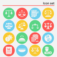 16 pack of account statement  filled web icons set