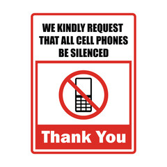 no cellular phone zone area for signboard or label. vector illustration