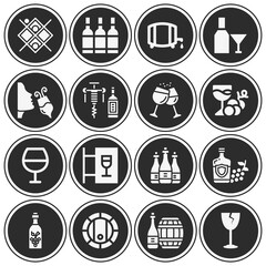 16 pack of dark red  filled web icons set