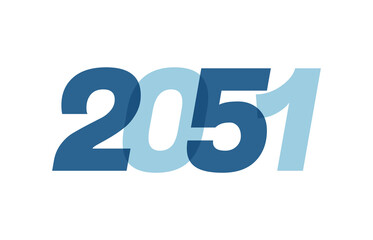 Happy New Year 2051 Text Design. 2051 Number logo design for Brochure design template, card, banner Isolated on white background. Vector illustration