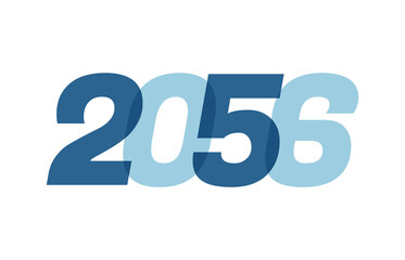 Happy New Year 2056 Text Design. 2056 Number logo design for Brochure design template, card, banner Isolated on white background. Vector illustration