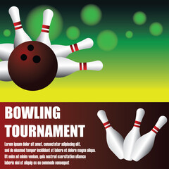 bowling banner for bowling tournament. vector illustration