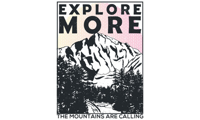 Explore more mountain are calling vector artwork for apparels and others. Mountain and sun design