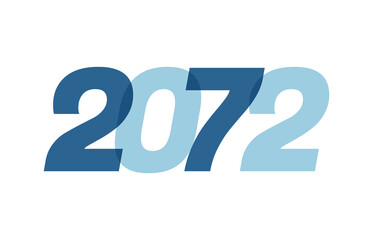 Happy New Year 2072 Text Design. 2072 Number logo design for Brochure design template, card, banner Isolated on white background. Vector illustration