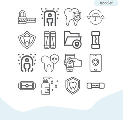 Simple set of preventing related lineal icons.