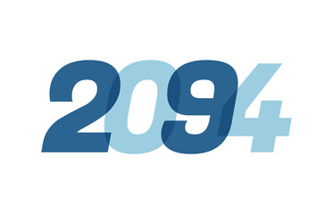 Happy New Year 2094 Text Design. 2094 Number logo design for Brochure design template, card, banner Isolated on white background. Vector illustration