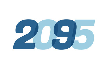 Happy New Year 2095 Text Design. 2095 Number logo design for Brochure design template, card, banner Isolated on white background. Vector illustration