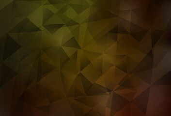 Obraz premium Dark Green, Yellow vector texture with triangular style.