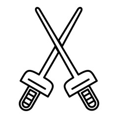 Vector Fencing Outline Icon Design