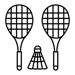 Vector Badminton Outline Icon Design