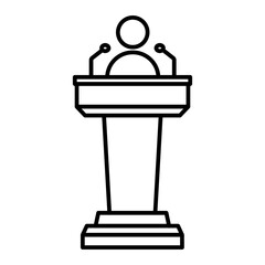 Vector Podium Outline Icon Design